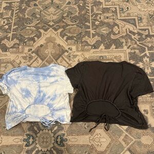 Tie-Dye and Black Open-Back Tops